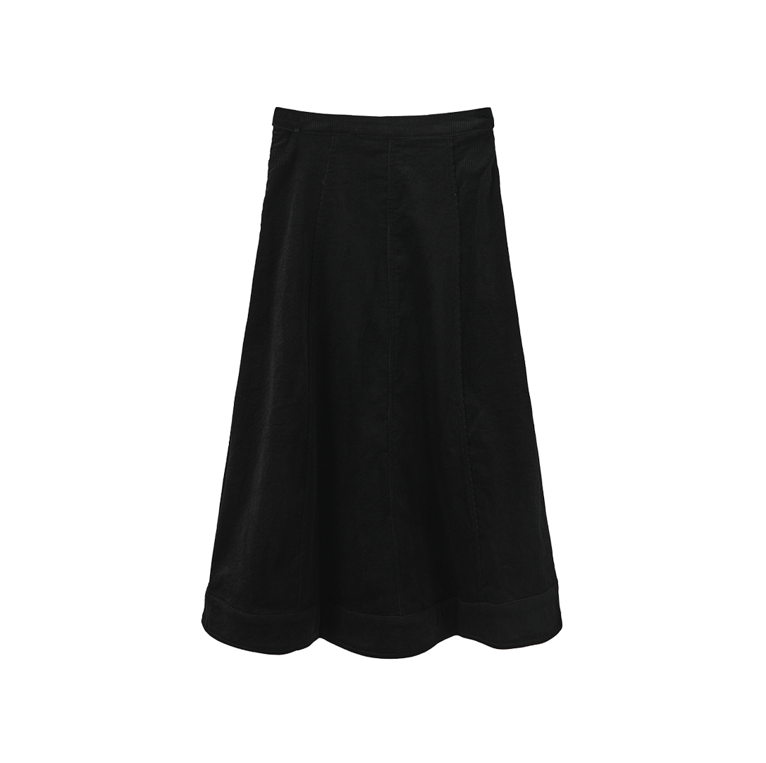 Corduroy V Seam Midi Skirt