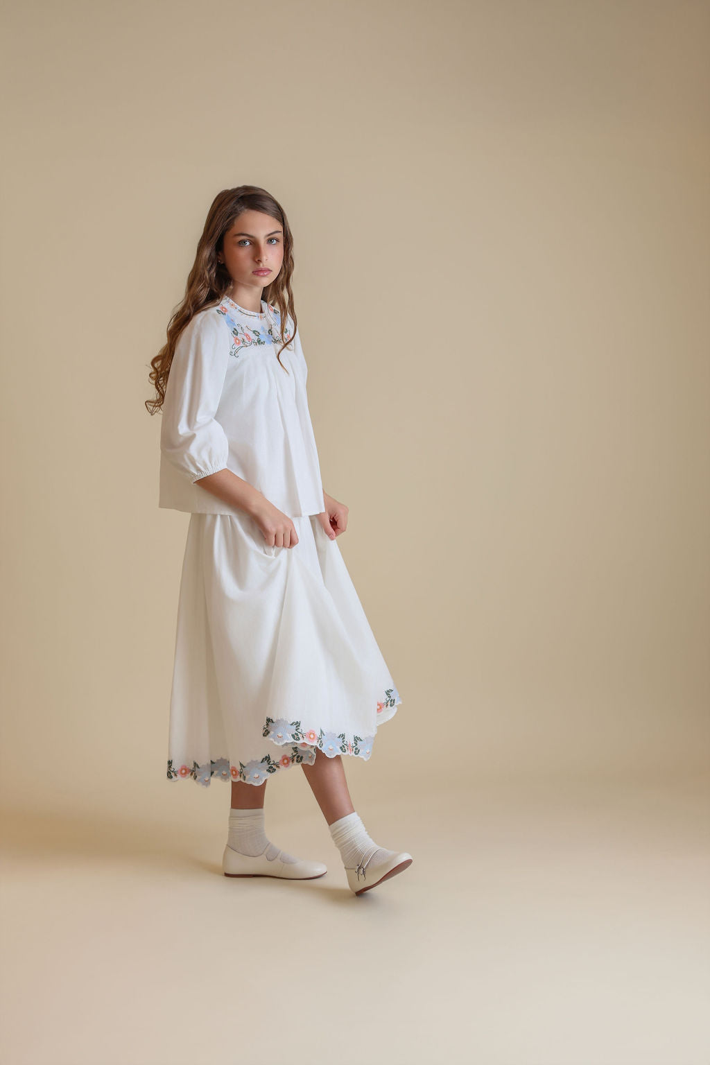 Pastel Embroidered Skirt