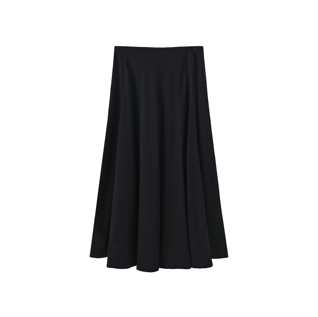 Paneled Wool Maxi Skirt