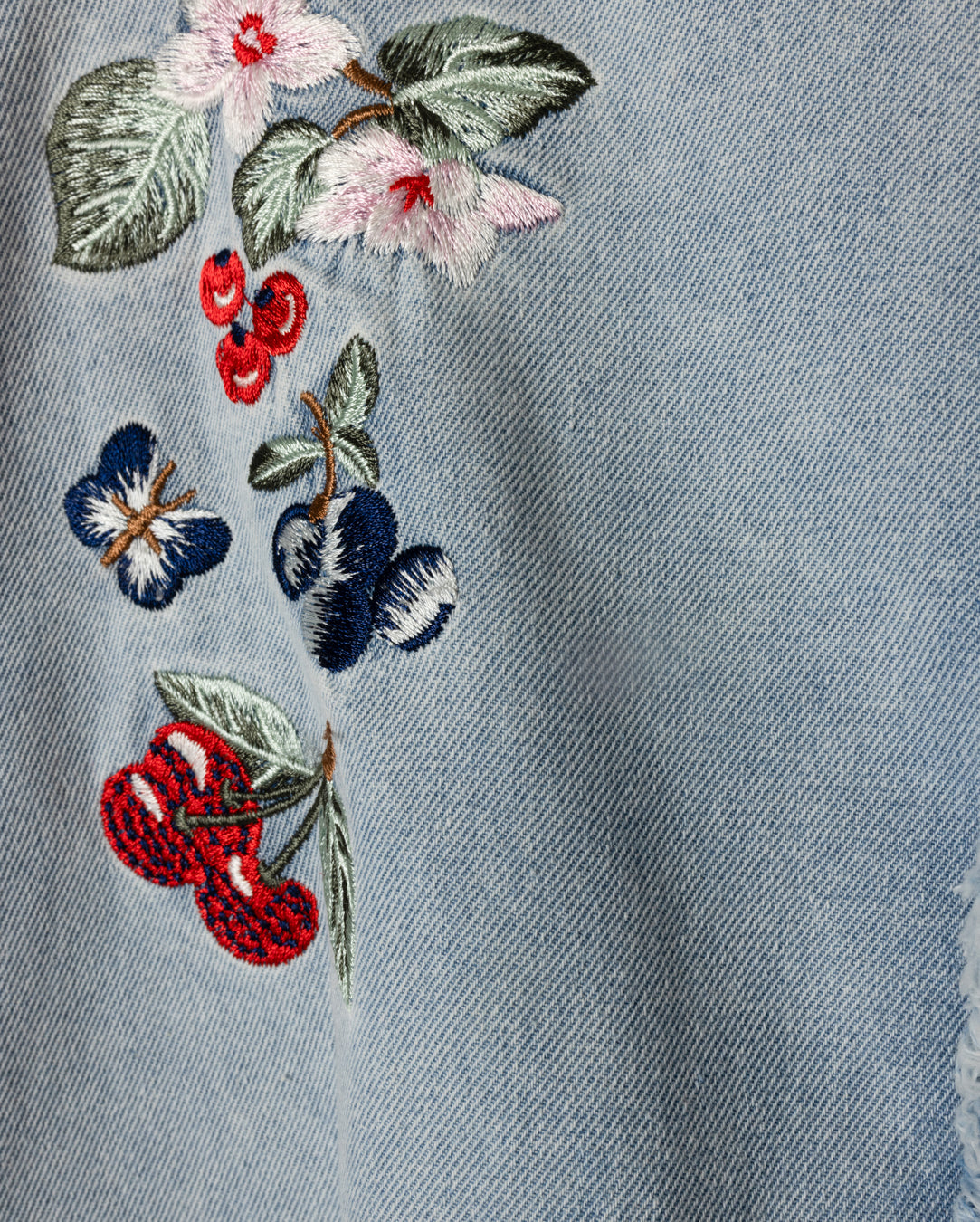 Embroidered Fruit Wrap Skirt