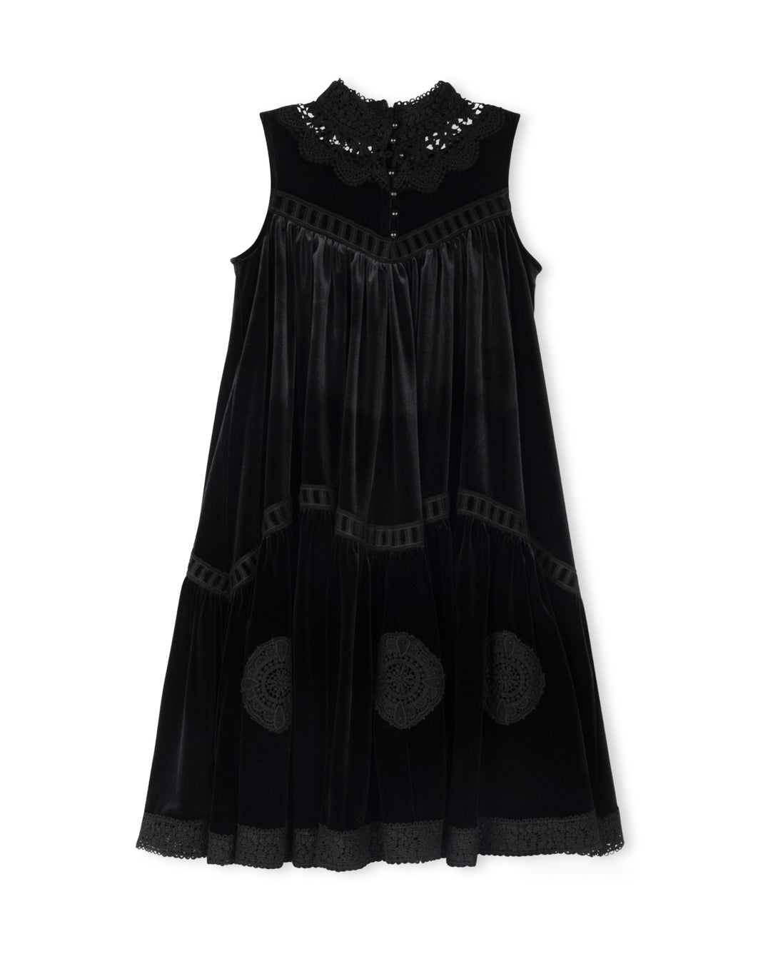 Velour And Eyelet Trim Dress