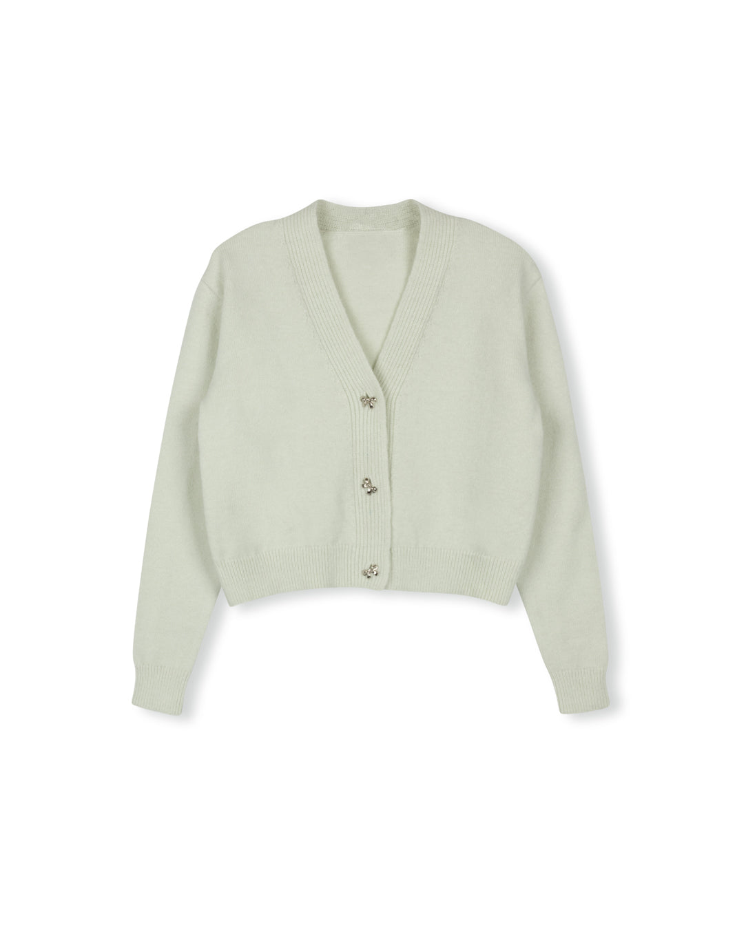 Soft Knit Cardigan With Gem Stone Buttons C-23311