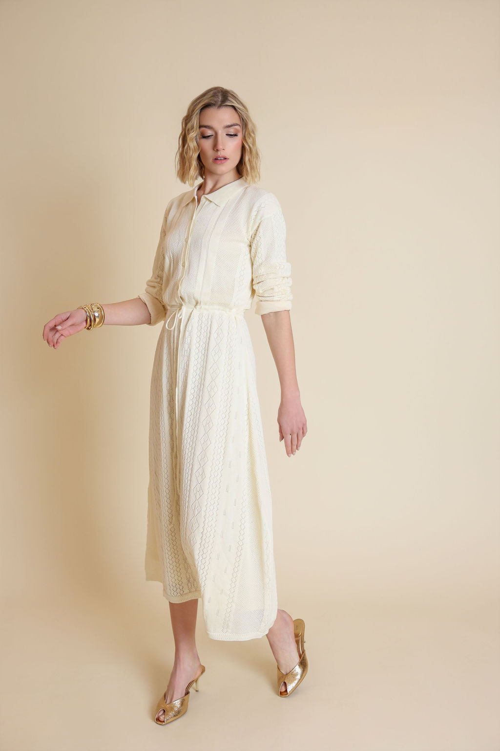 Pointelle Polo Dress