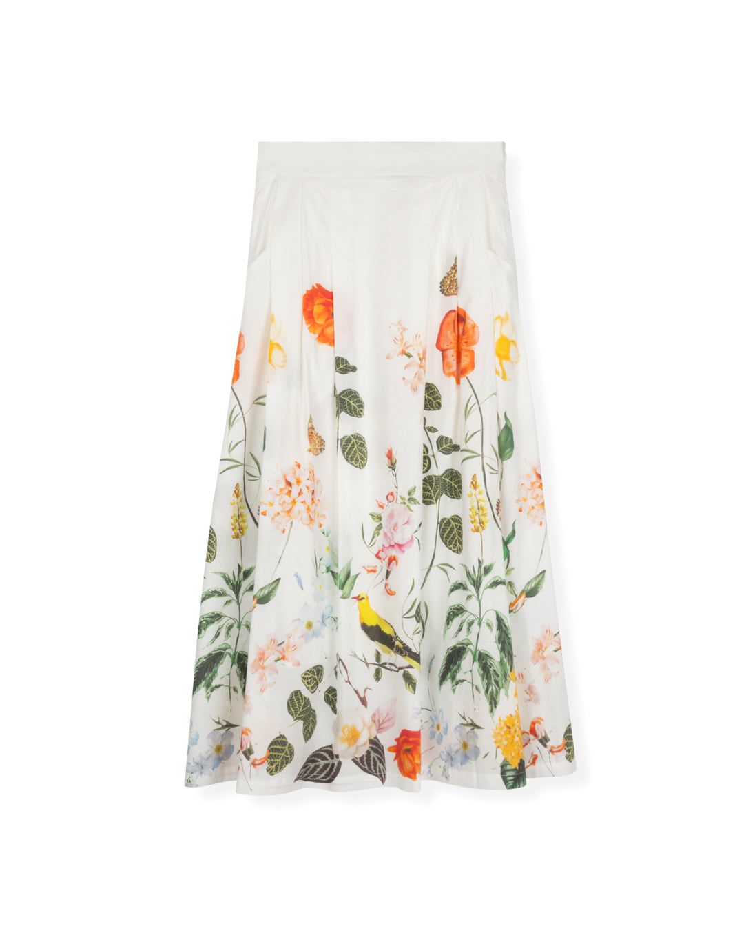 White Floral Skirt