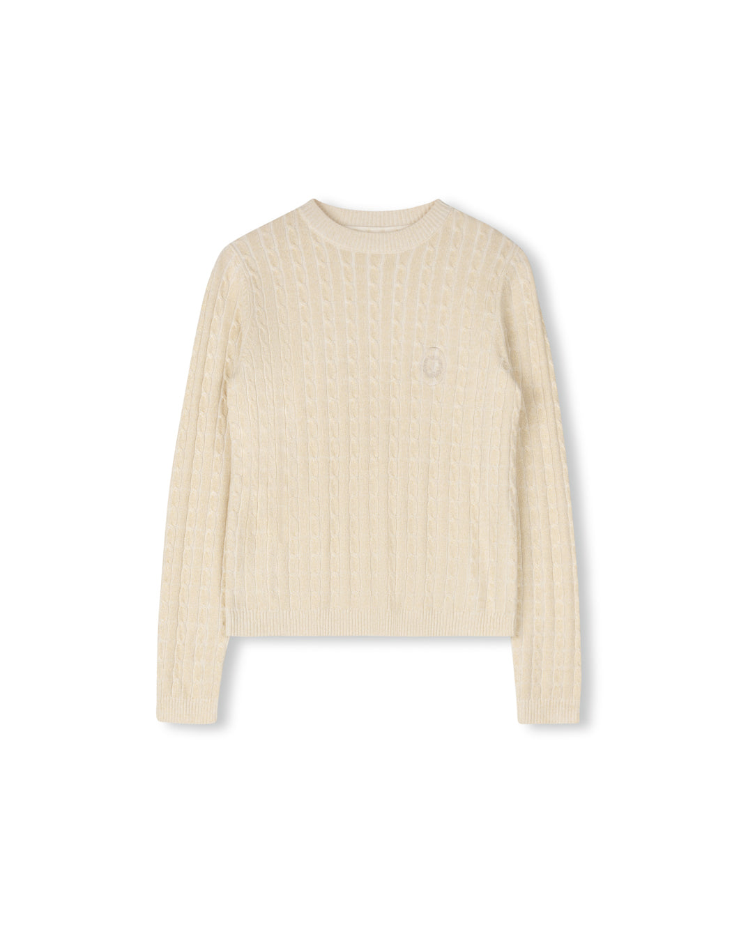 Metallic Cable Knit Crew Neck