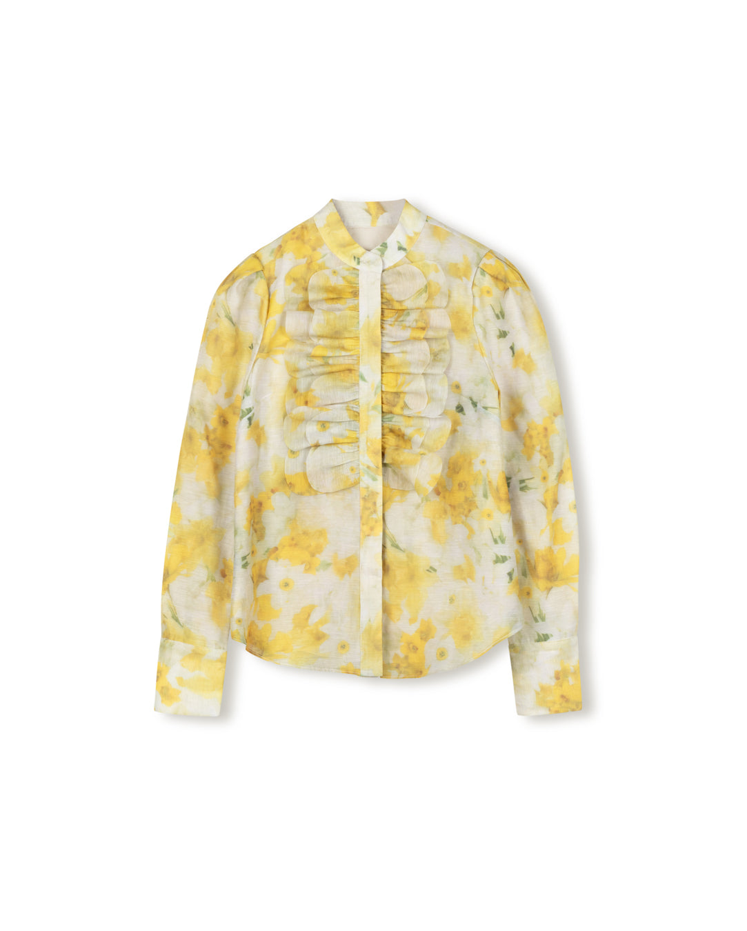 Organza Front Ruffle Blouse - Junees