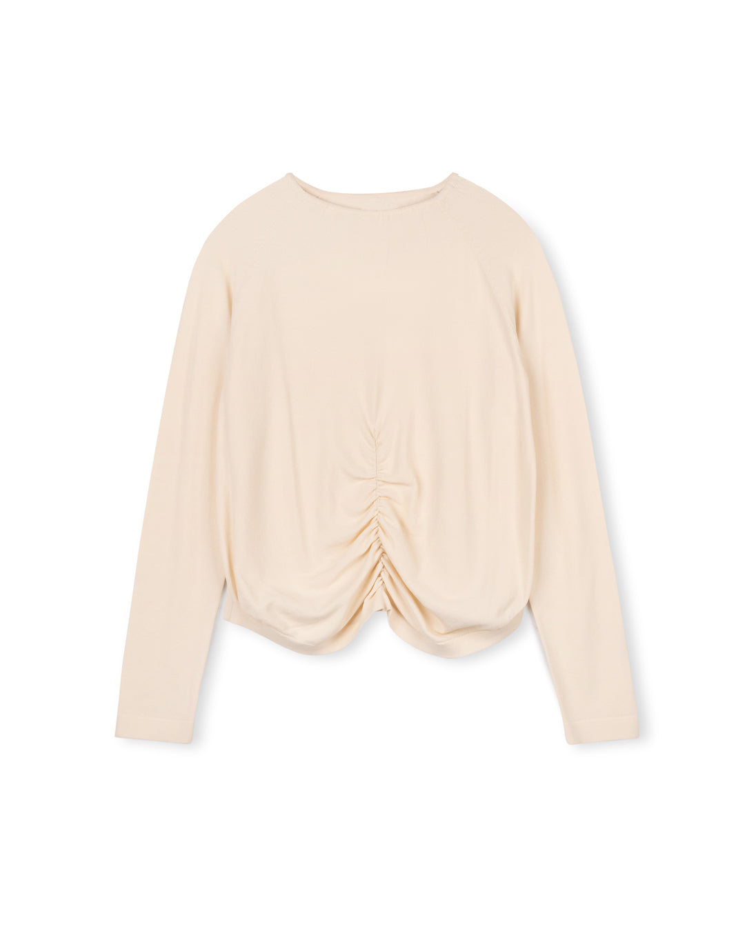 Gathered Neck Knit Sweater W-18451