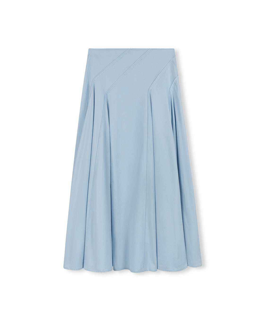 Poplin Stitched Detail Maxi Skirt