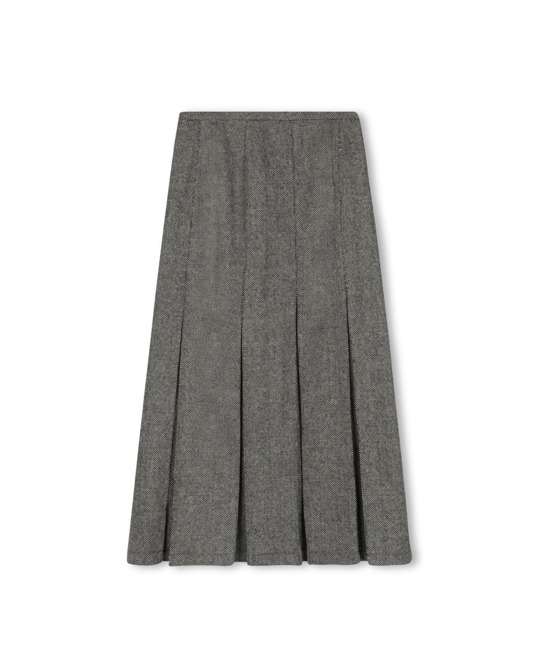 Wide Wool Pleat Skirt W-22602