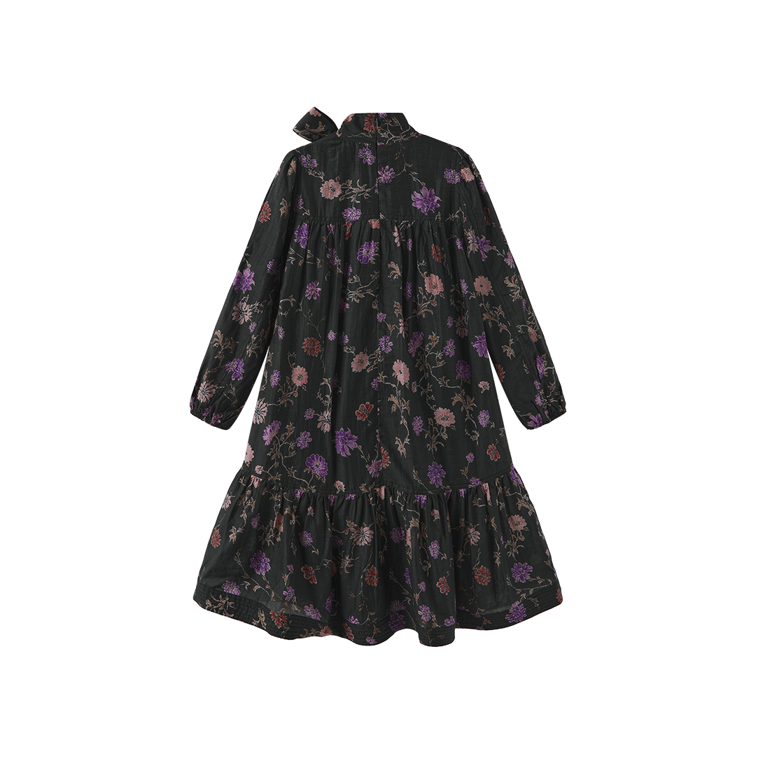 Neck Bow Bottom Tier Dress