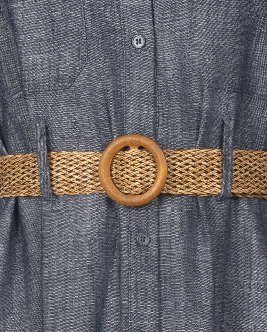 Chambray Belted Midi Shirt Dress