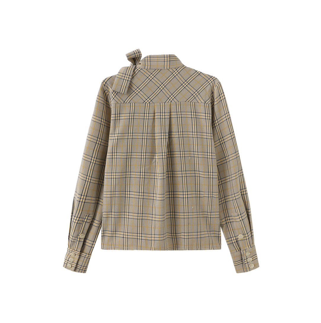 Avis Plaid High Neck Blouse