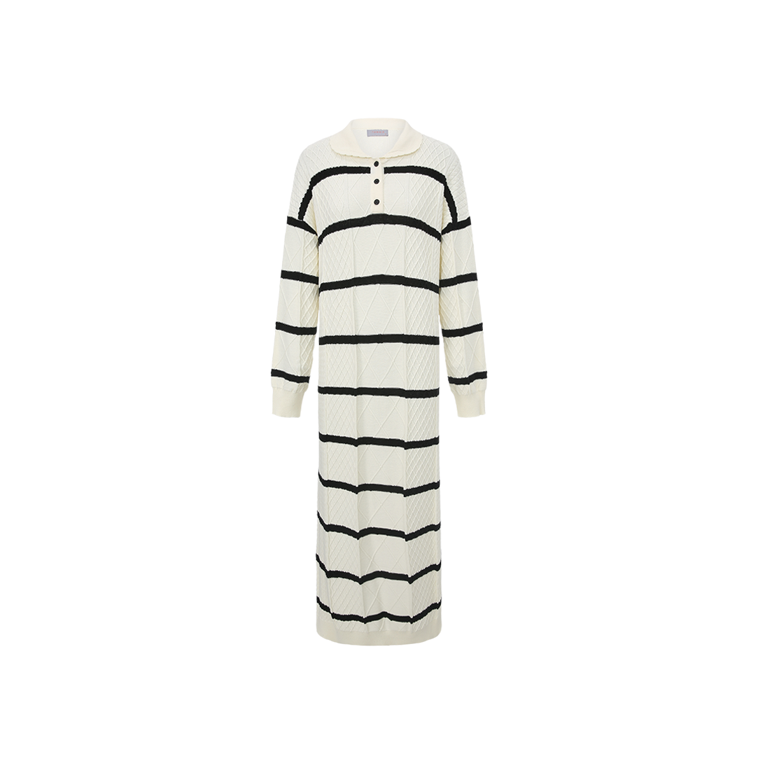 Stripe Knit Polo Dress