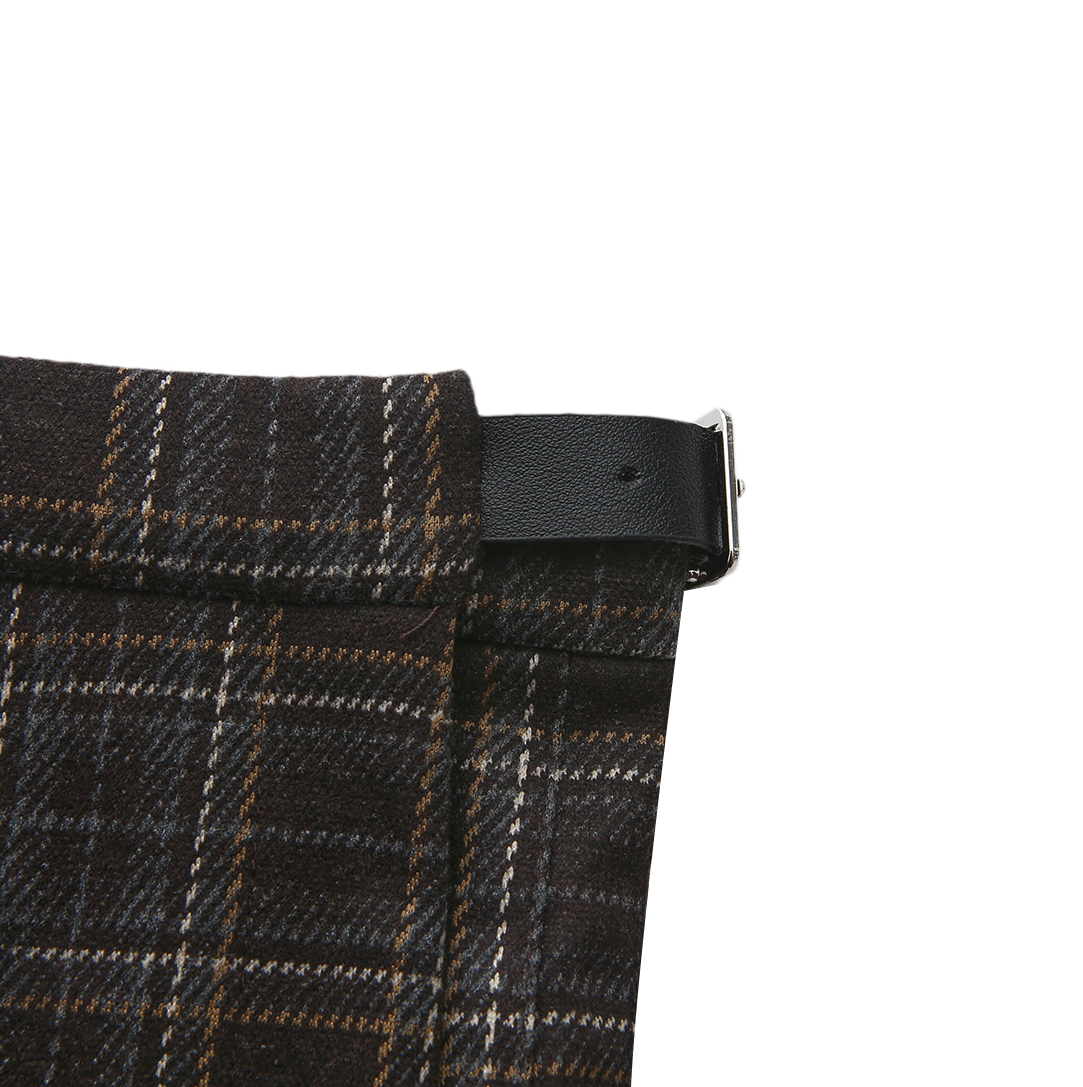 Wool Plaid Wrap Skirt