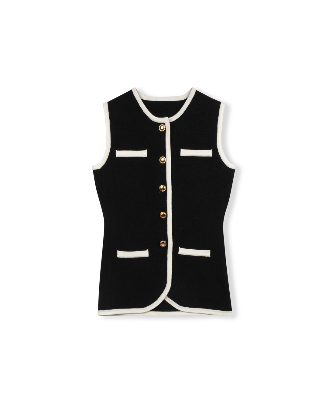 Way Knit Piped Vest