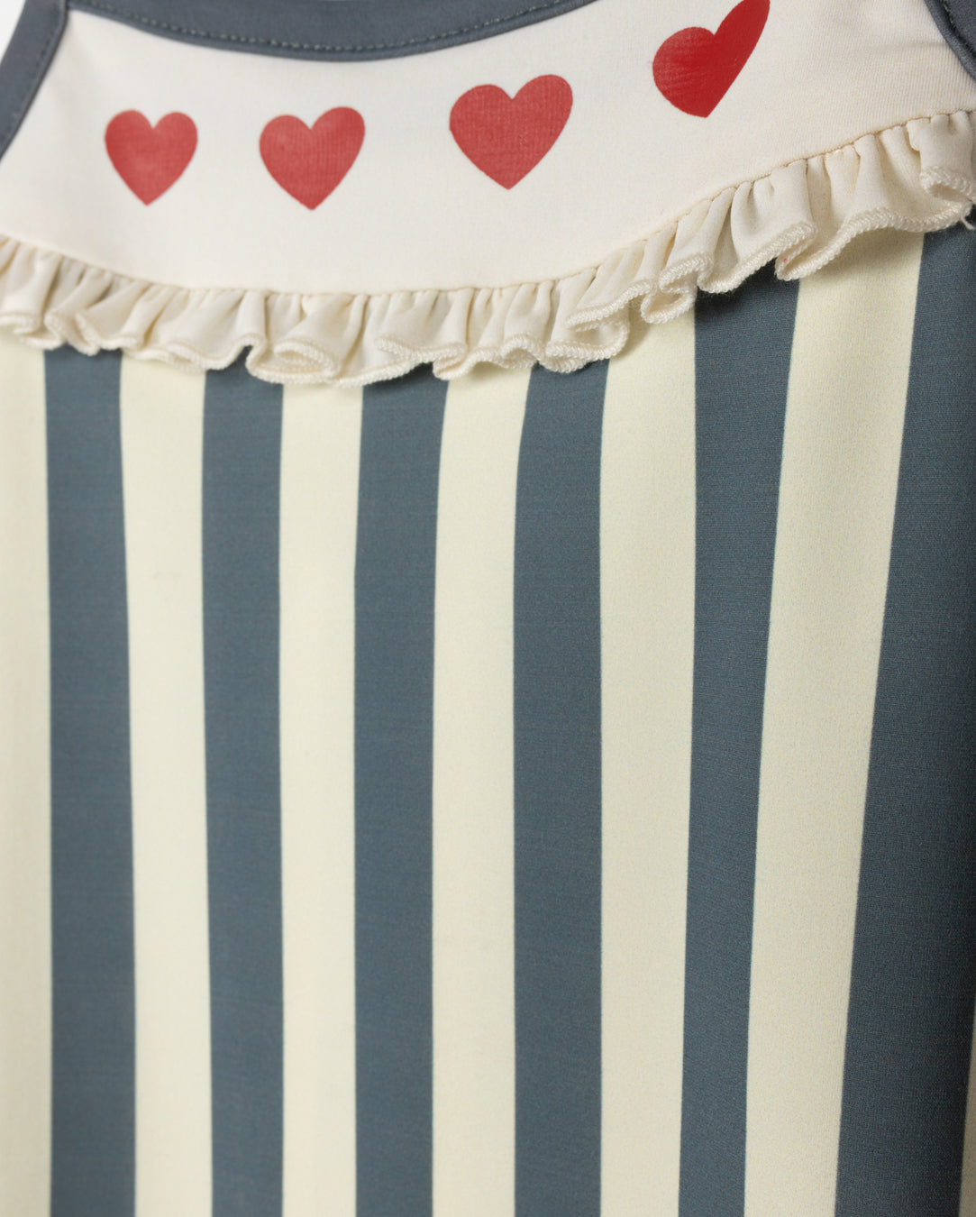 Wide Stripe Heart Trim Bathing Suit