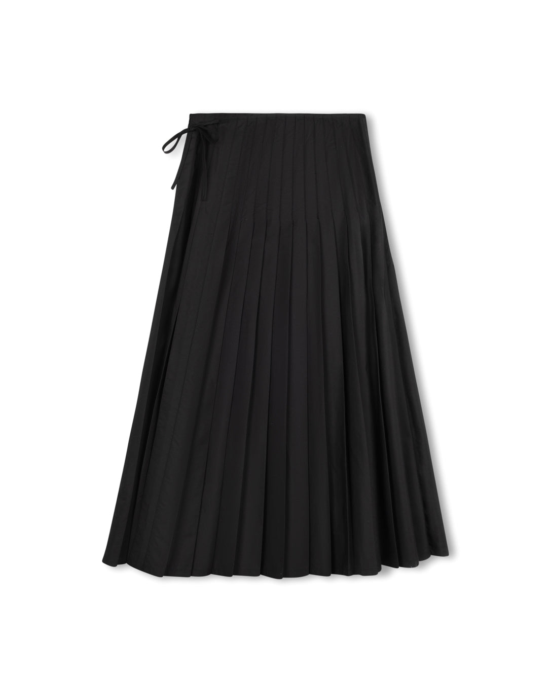 Diagonal Solid Wrap Pleated Skirt - Junees
