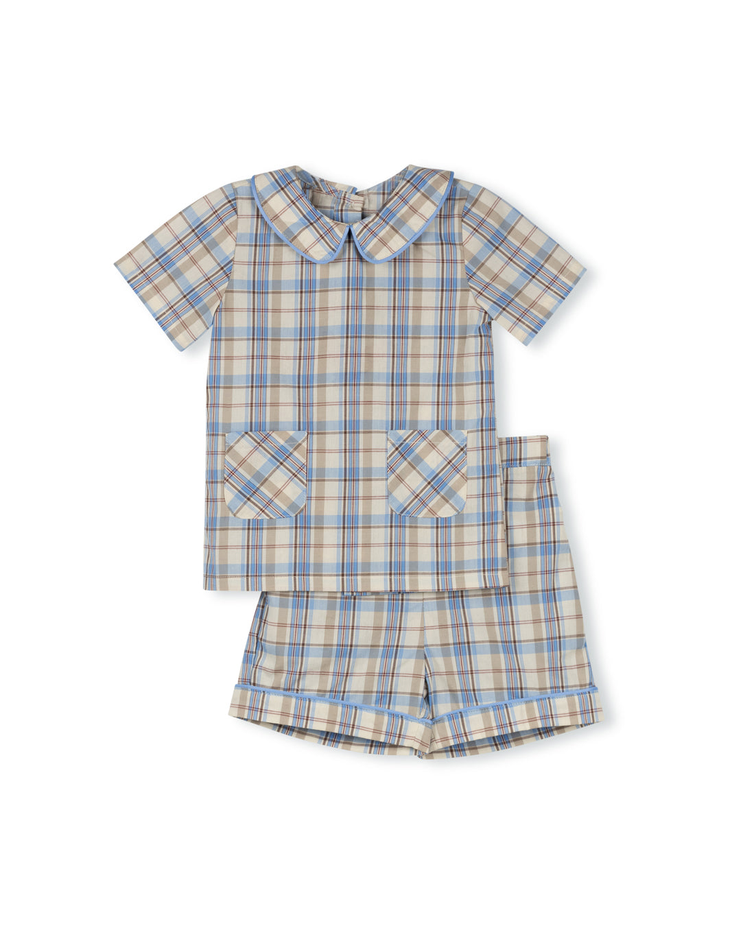 Farrow Plaid Pocket Blouse And Shorts