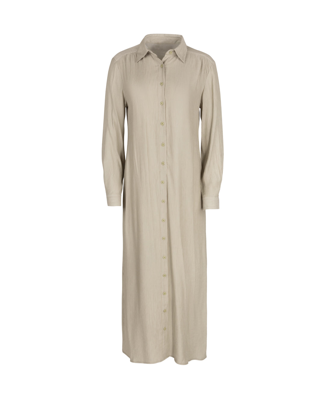 Crinkle Fabric Shirt Dress