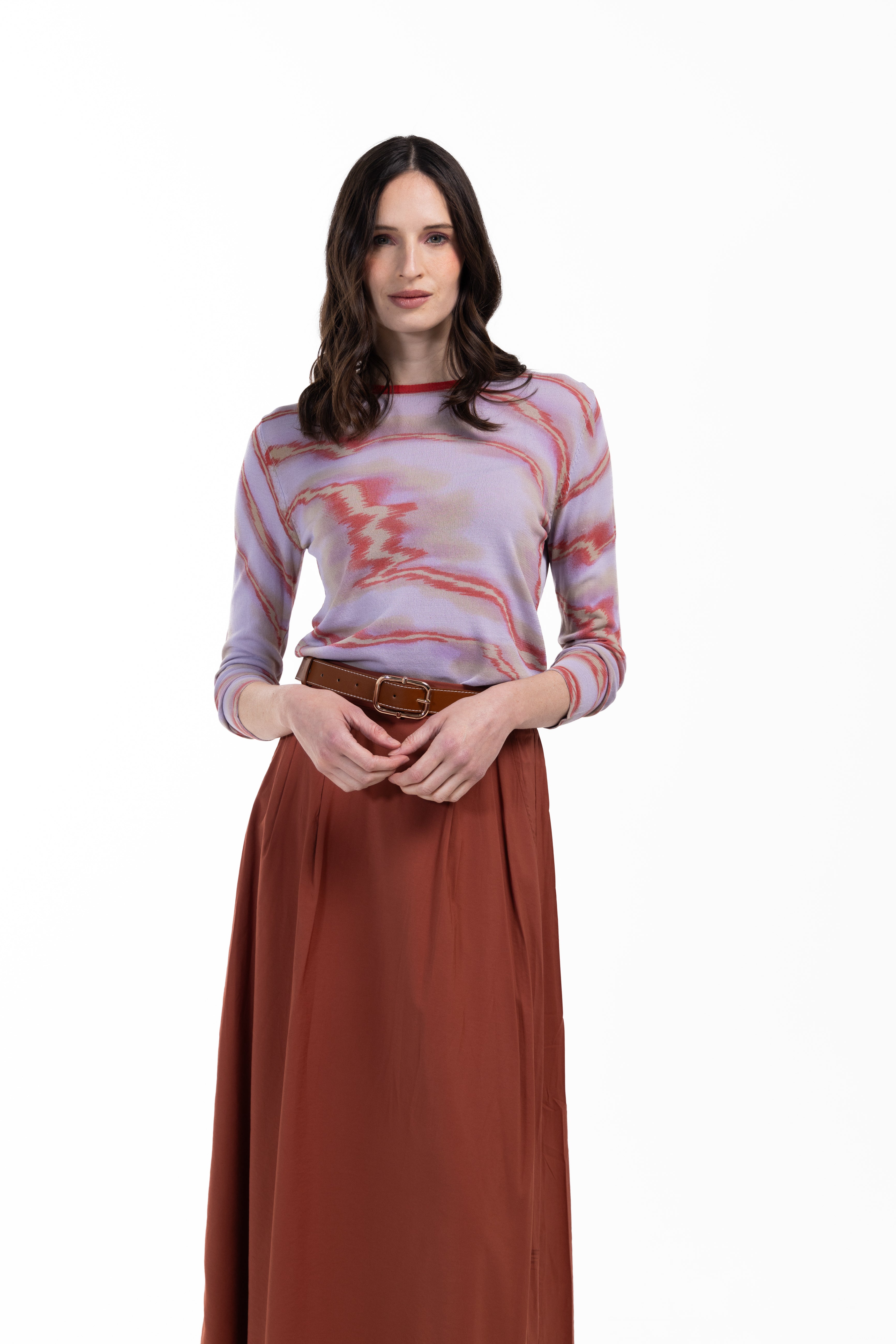 Poplin Flowy Skirt W-19752