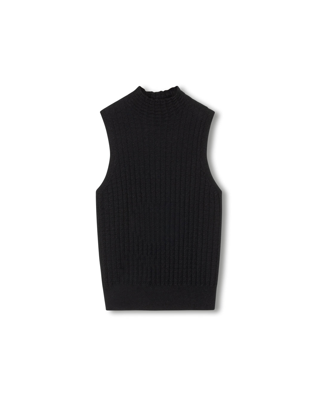 Delray Textured Knit Sleevless Mock Neck