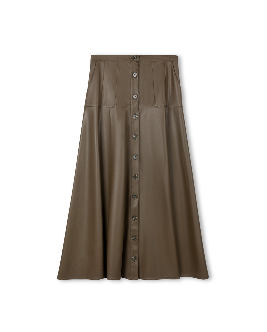 Cinca Leather Yolk Panel Skirt