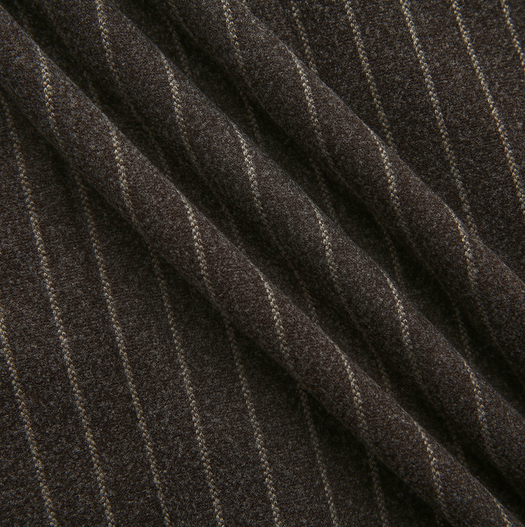 Scallop Detailed Pinstripe Skirt