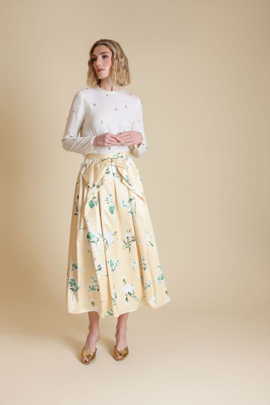 Rhienstone Sheer Crew Neck