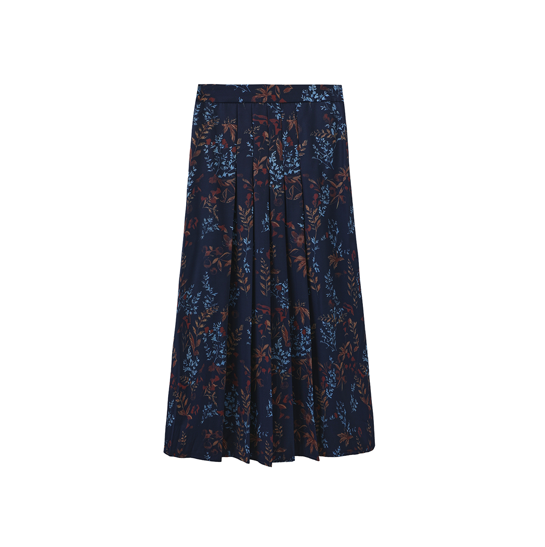 Half Pleat Floral Skirt