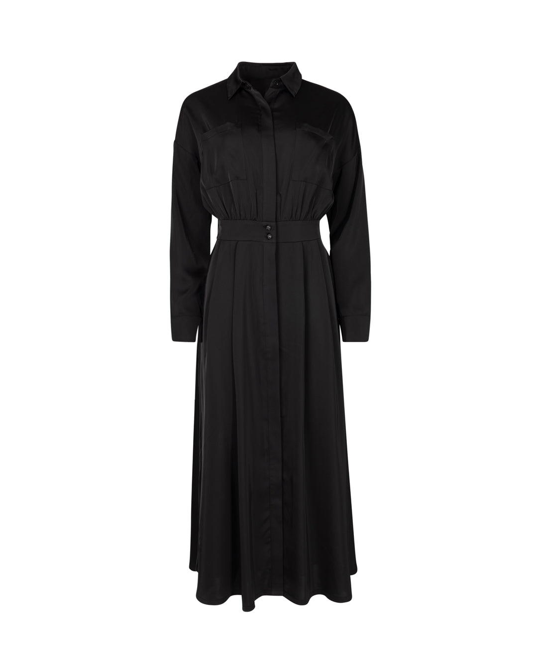 Waisted Silk Detailed Dress W-21722