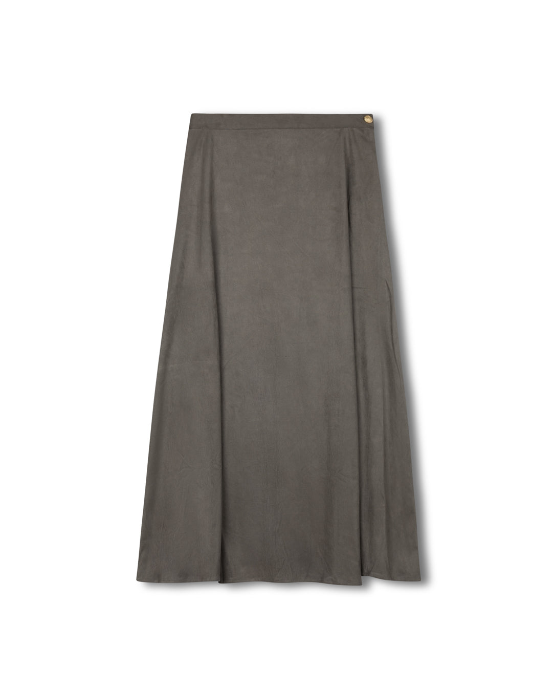 Suede Maxi A-Line Skirt W-22736