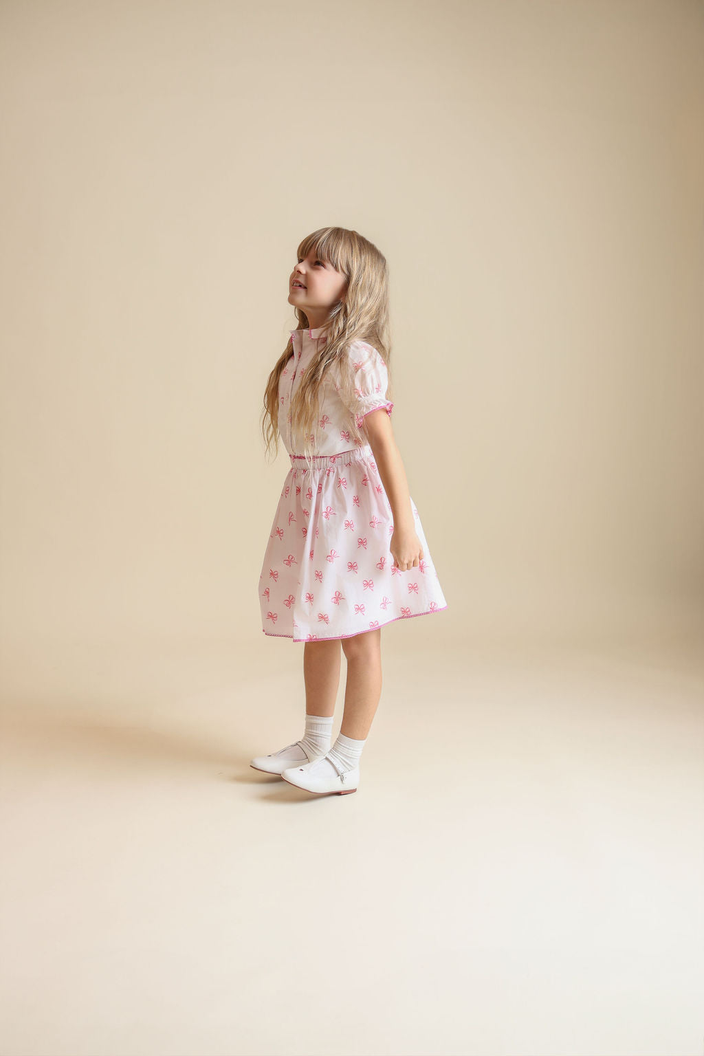 Bow Printed Trim Skirt