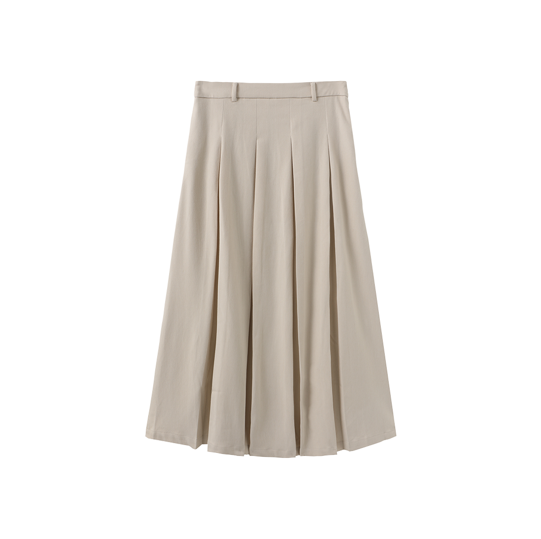 Wool Box Pleat Maxi Skirt