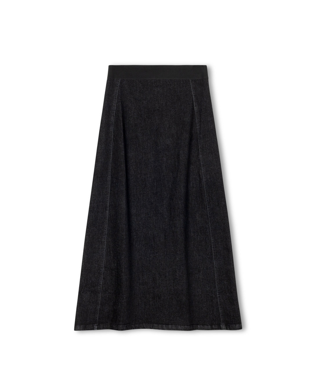 Denim Seamed Maxi Skirt - Junees
