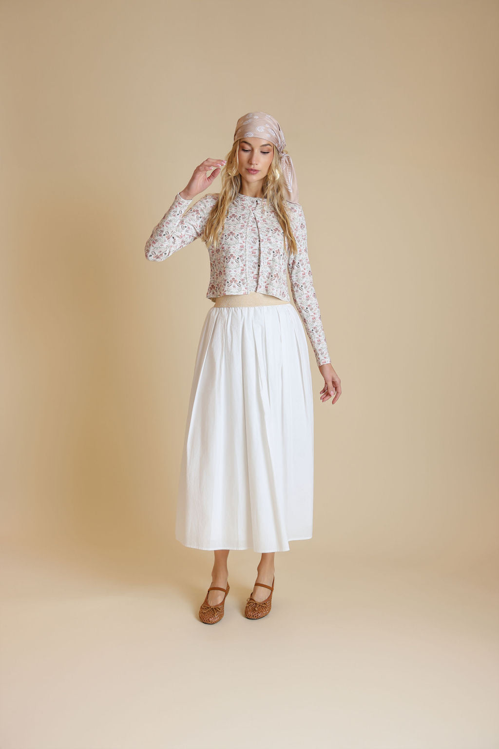 Raffia Waist Poplin Skirt - Junees