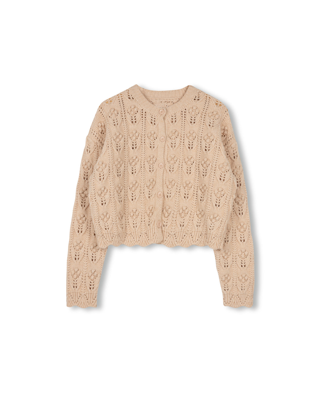 V-Neck Bubble Flower Cardigan