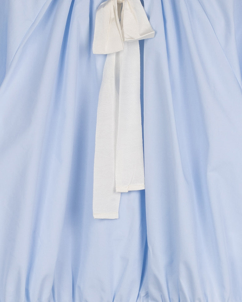 Thin Taffeta Scrunch Neck Top