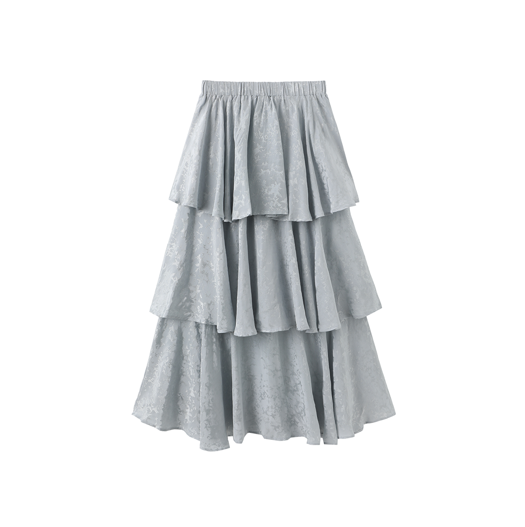 Paul Tiered Silk Midi skirt
