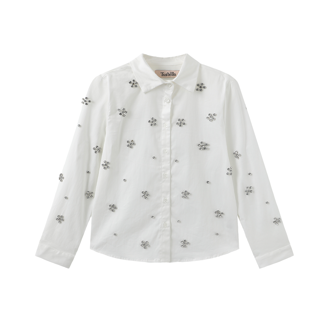 Poplin Blouse With Jewels - Junees