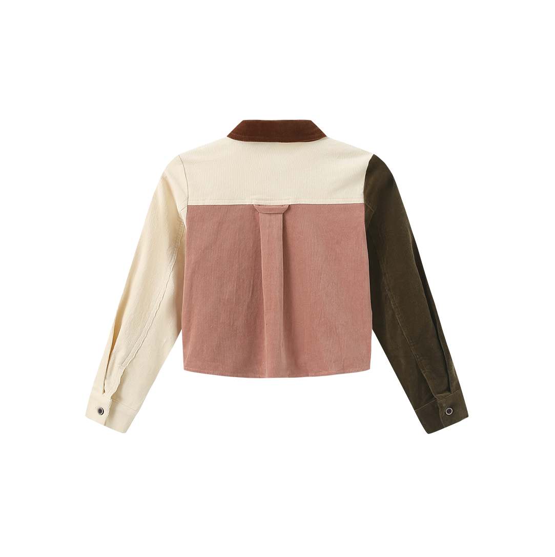 Corduroy Color Cropped Blouse