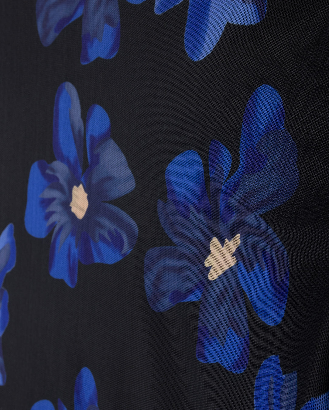 Painted Flower Mesh Turtleneck