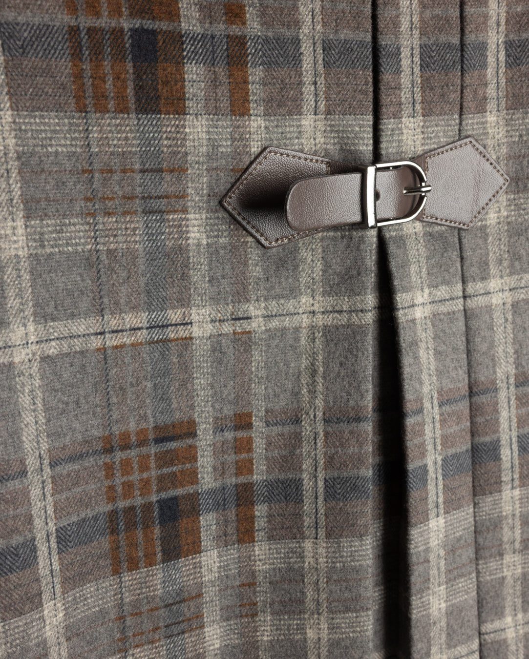 Katie Wool Plaid Buckle Skirt C-22476