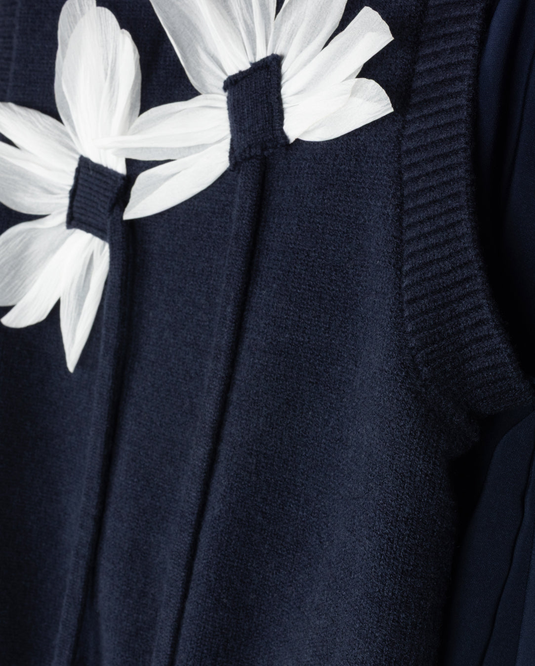 Pleated Dress With Flower Detail Vest