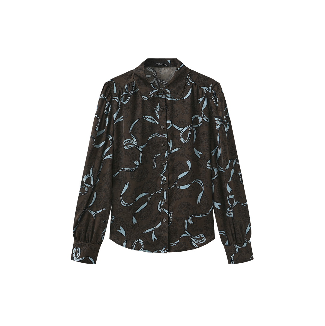 Printed Collar Detail Blouse