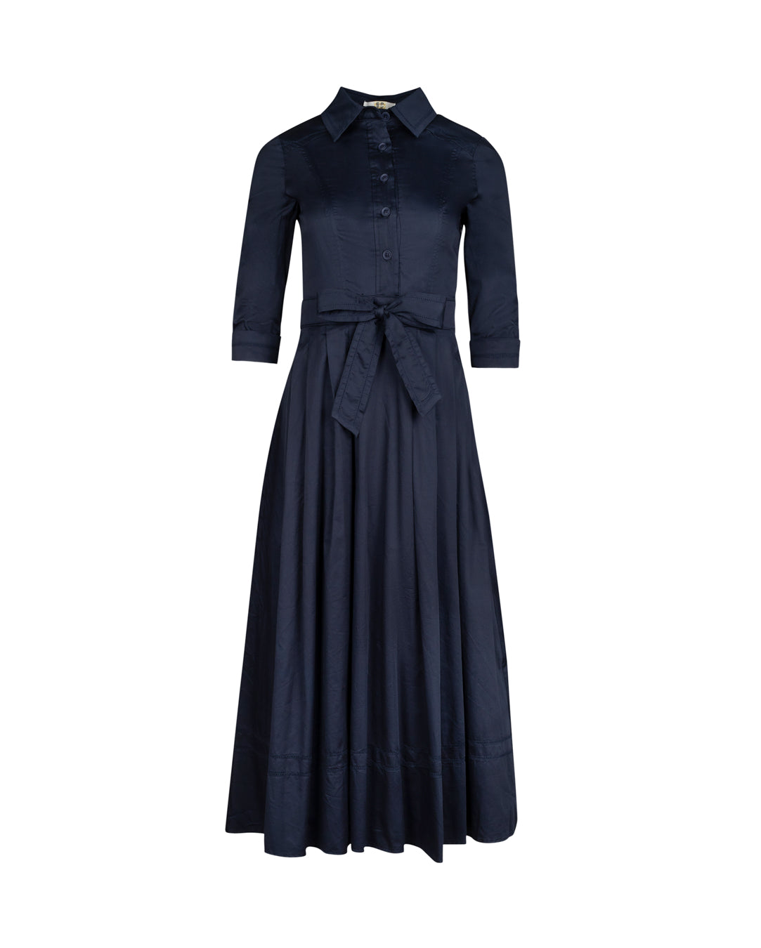 Poplin Bow Waisted Trim Dress - Junees