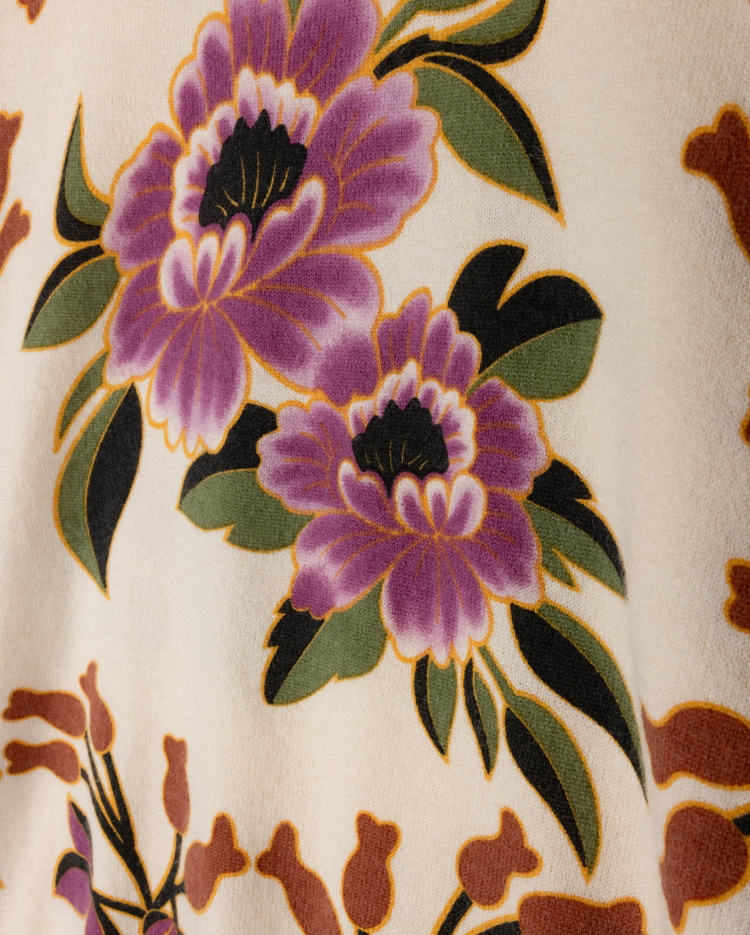 Colorful Printed Flower Sweater