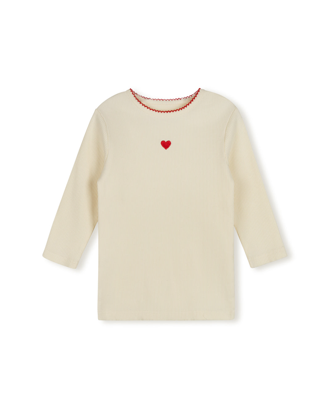 Kace Heart Printed Ribbed T-shirt