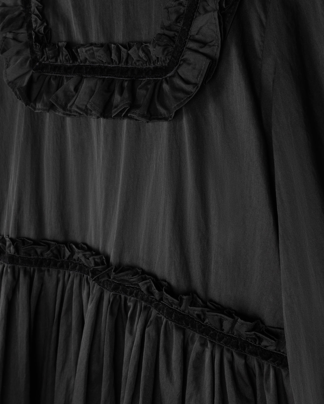 Taffeta Tiered Ankle Gown