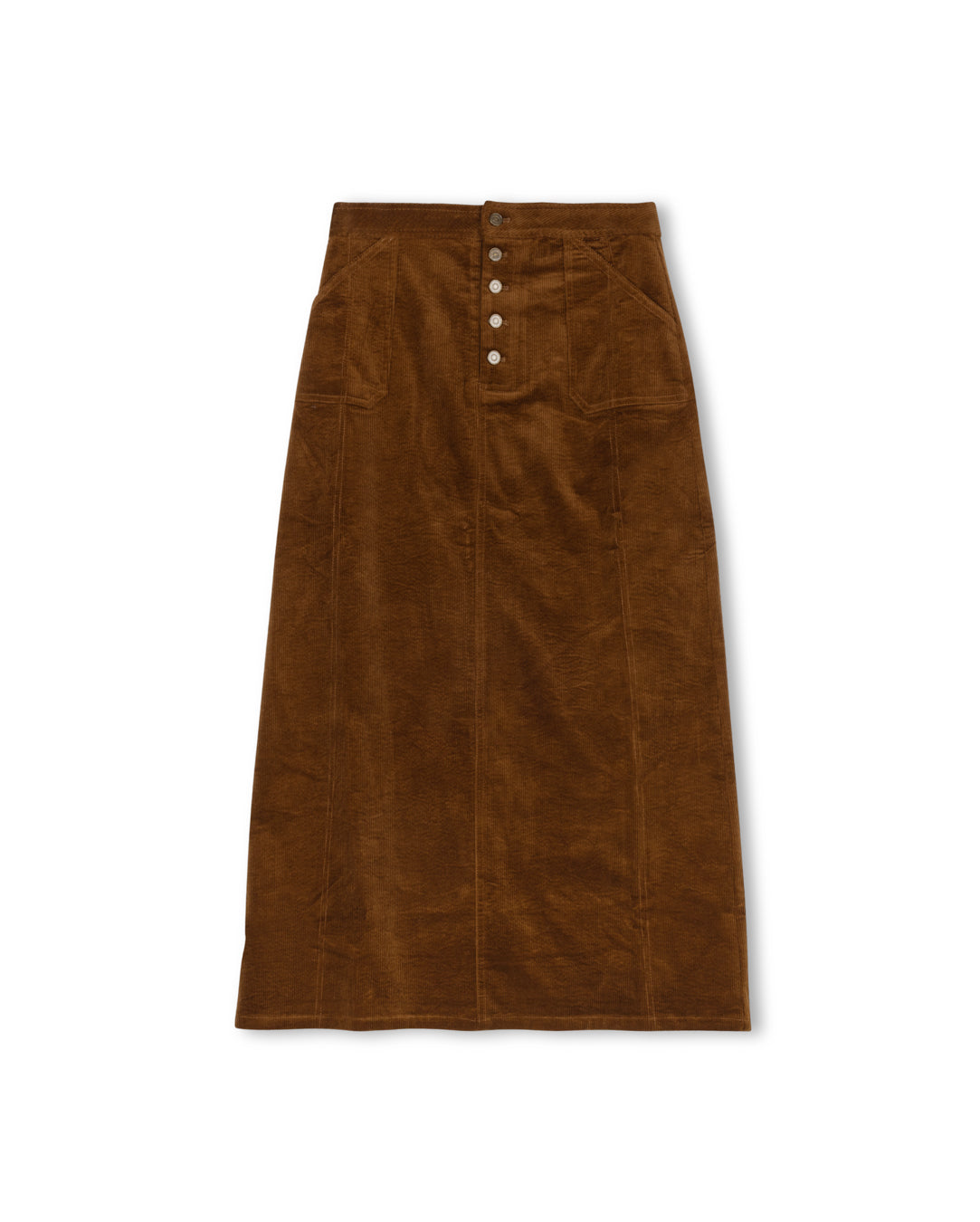 Corduroy Stitched Detailed Maxi Skirt
