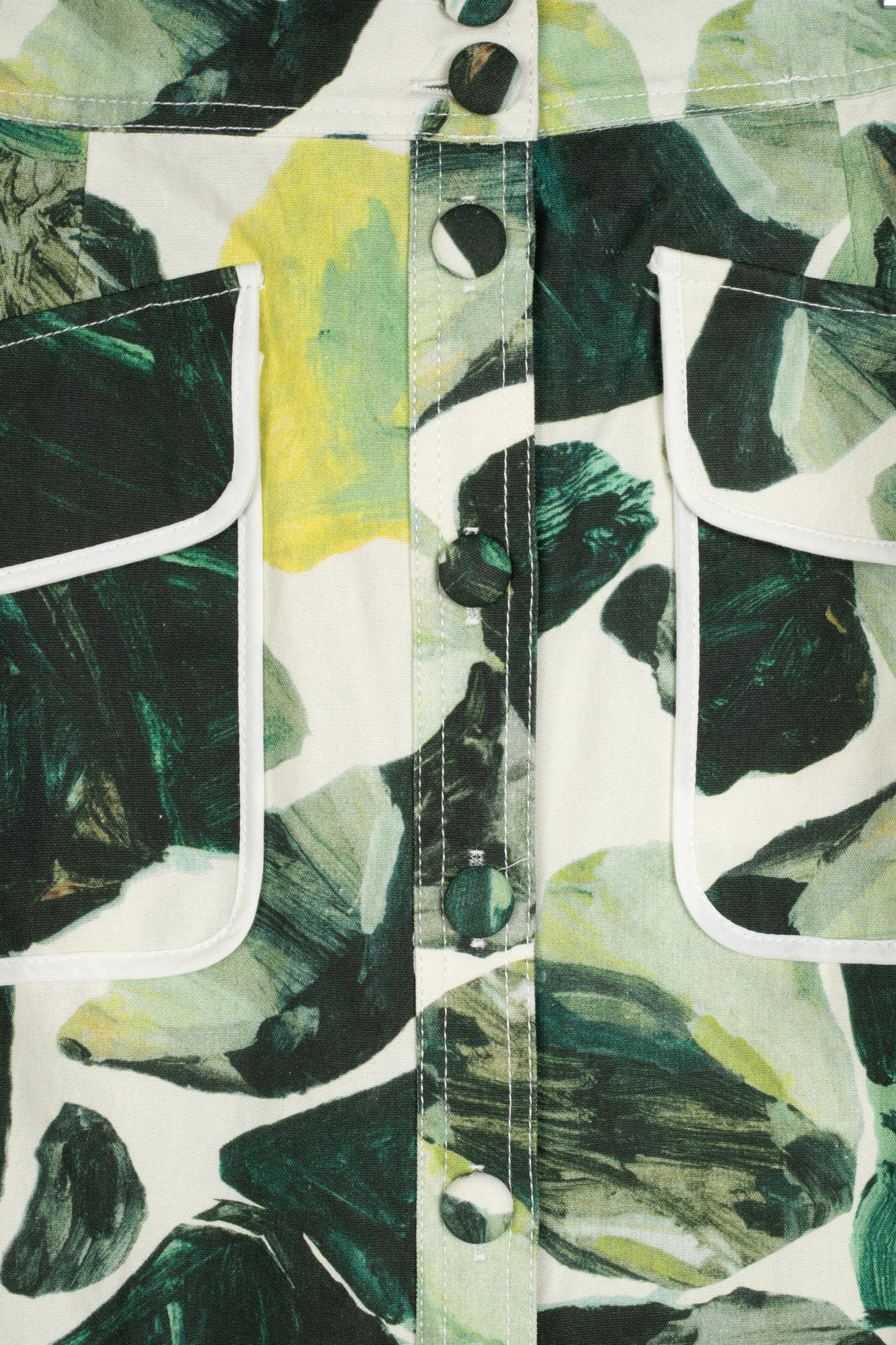 Stone Green Printed Skirt - Junees